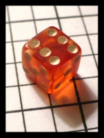 Dice : Dice - 6D - Red slightly Orange Transparent with White Pips - Ebay July 2010